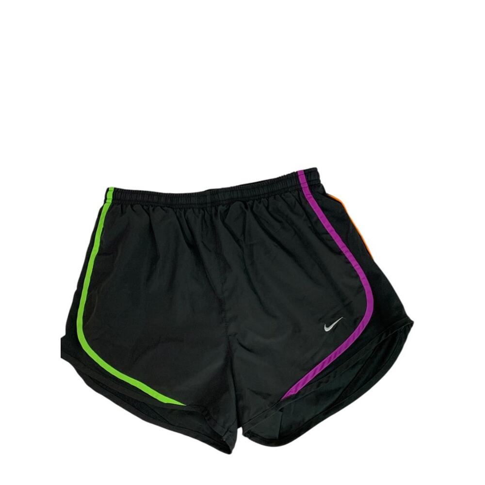 Small Nike Dri-Fit Womens Black Rainbow Neon Trim Running Shorts